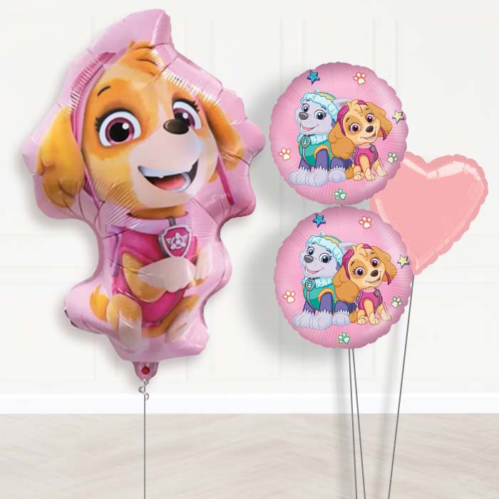 Giant Skye Shaped Balloon Bouquet Delivery-Giant Balloon + 2 Themed Balloons + 1 Plain Balloon 