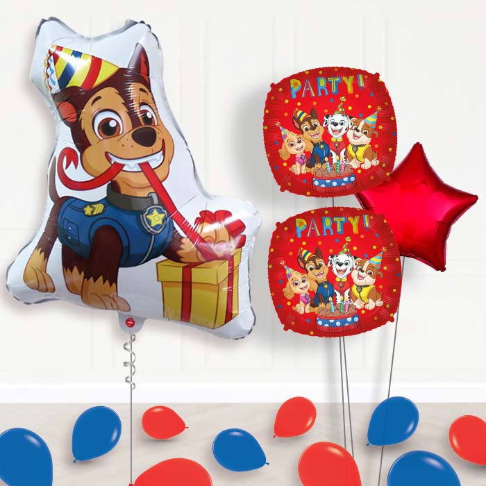Giant Chase Shaped Balloon Bouquet Delivery-Giant Balloon + 2 Themed Balloons + 1 Plain Balloon + Mini Balloons 