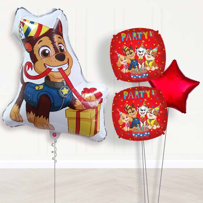 Giant Chase Shaped Balloon Bouquet Delivery-Giant Balloon + 2 Themed Balloons + 1 Plain Balloon 