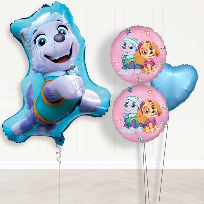 Giant Everest Paw Patrol Balloon Bouquet Delivery-Giant Balloon + 2 Themed Balloons + 1 Plain Balloon 