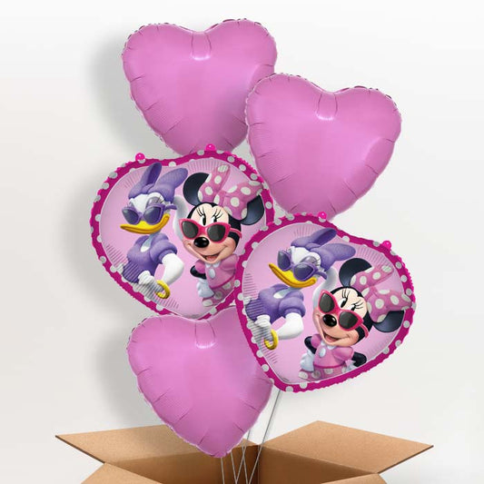 Minnie Mouse and Daisy Heart Helium Balloon in a Box - 5 Balloon | Party Save Smile