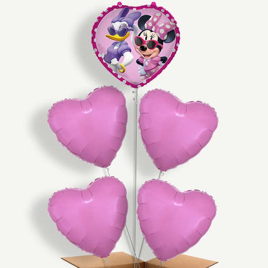 Minnie Mouse & Daisy Heart Helium Cluster Balloons | Party Save Smile