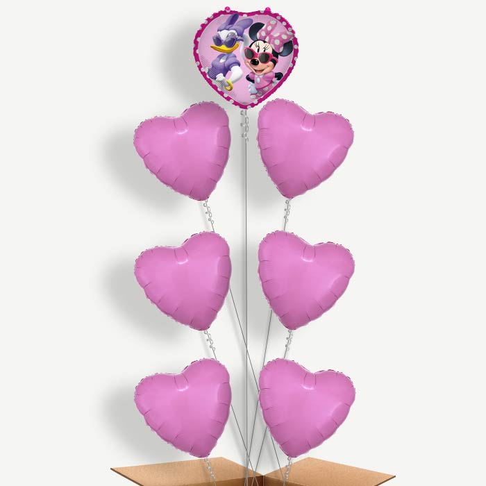 Minnie Mouse & Daisy Heart Helium Balloon Arrangement | Party Save Smile