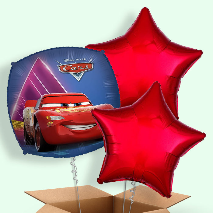 Cars Lightning McQueen Helium Balloon in a Box - 3 Balloons | Party Save Smile