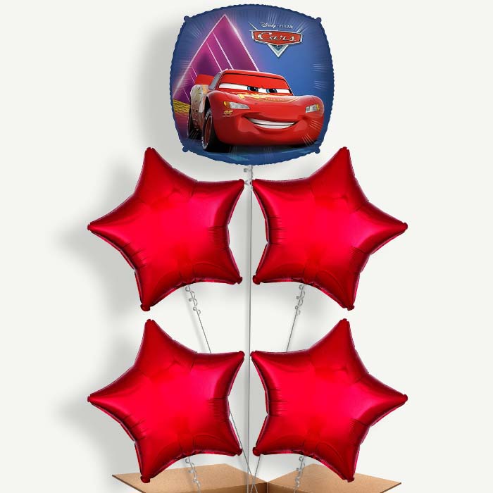 Cars Lightning McQueen Helium Cluster Balloons | Party Save Smile