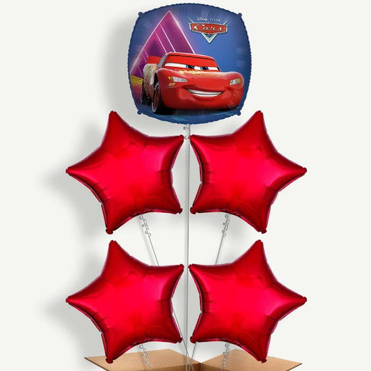 Cars Lightning McQueen Helium Cluster Balloons | Party Save Smile