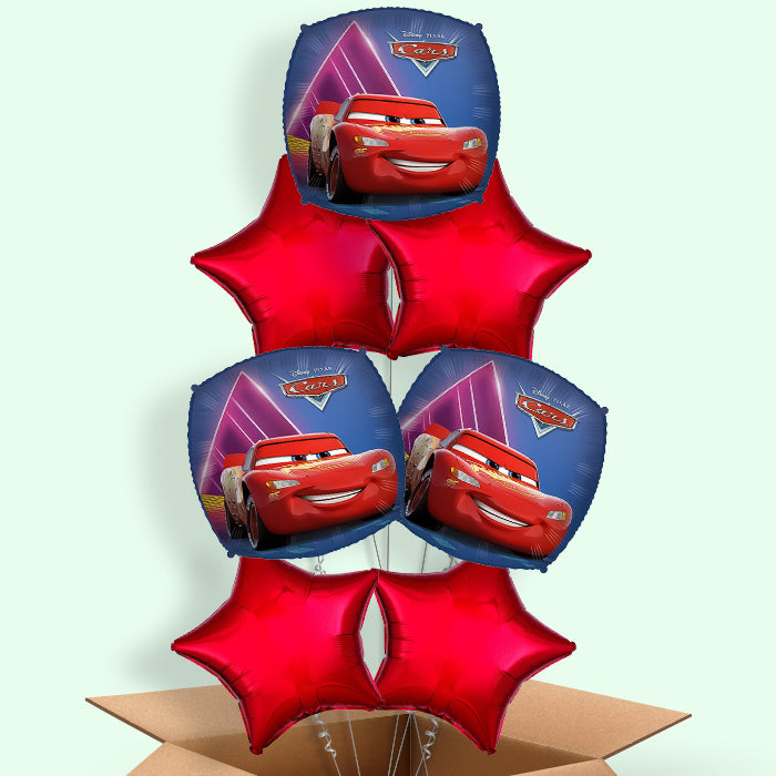 Cars Lightning McQueen Helium Balloon in a Box - 7 Balloons | Party Save Smile