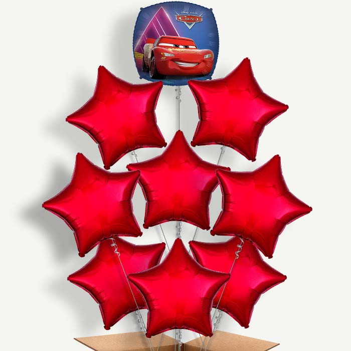 Cars Lightning McQueen Balloon Bundle Inflated with Helium | Party Save Smile
