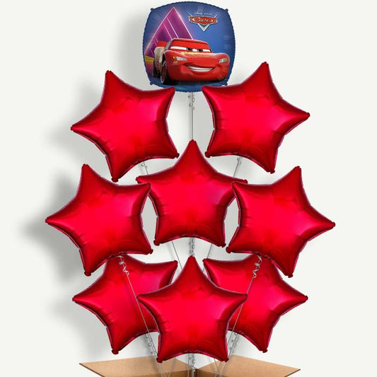 Cars Lightning McQueen Balloon Bundle Inflated with Helium | Party Save Smile