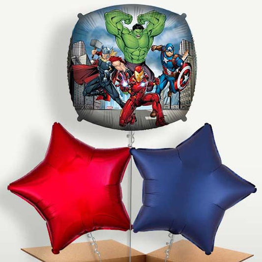 Avengers Square Bunch of Balloons inflated with Helium | Party Save Smile