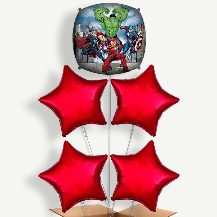 Avengers Square Balloon Cluster Inflated with Helium | Party Save Smile