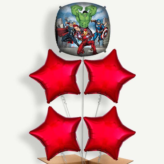 Avengers Square Balloon Cluster Inflated with Helium | Party Save Smile