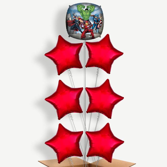 Avengers Square Balloon Arrangement Inflated with Helium | Party Save Smile