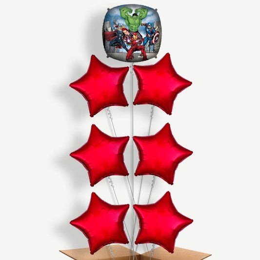Avengers Square Balloon Arrangement Inflated with Helium | Party Save Smile