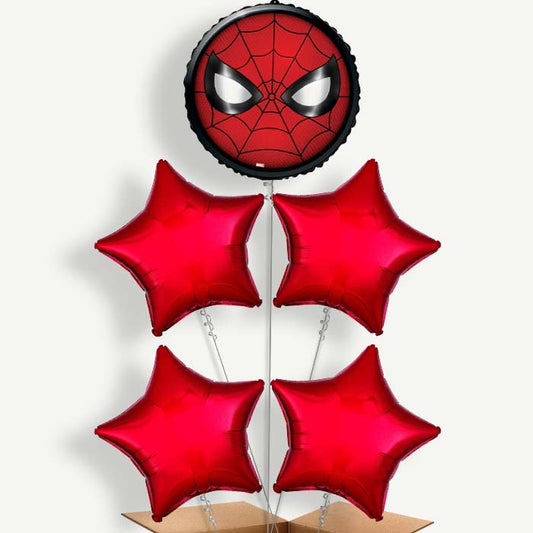 Spiderman Face Helium Balloon Cluster  | Party Save Smile