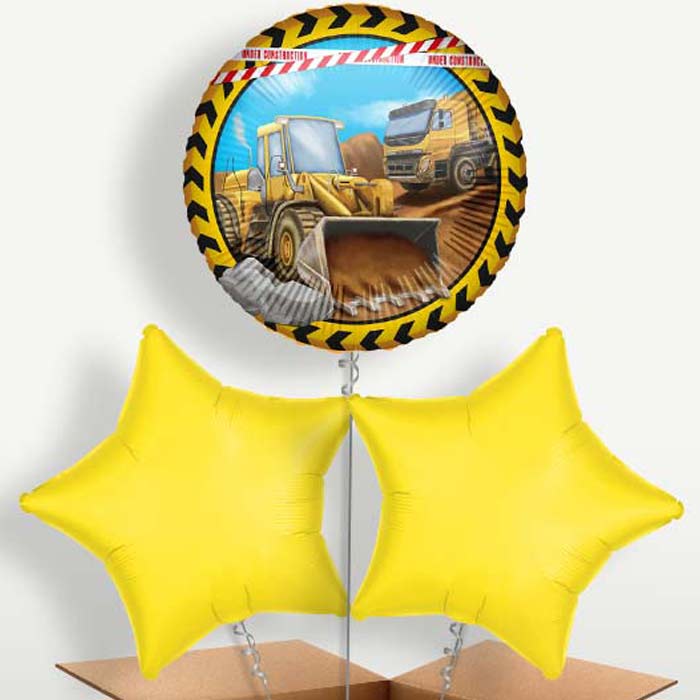 Yellow Construction Digger Helium Bunch of Balloons | Party Save Smile