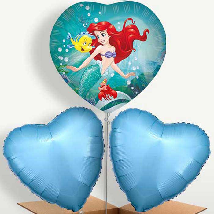 Ariel Little Mermaid Bunch of Balloons inflated with Helium | Party Save Smile