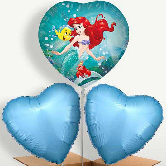 Ariel Little Mermaid Bunch of Balloons inflated with Helium | Party Save Smile