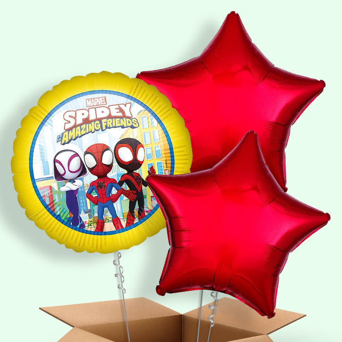Spidey & His Amazing Friends Inflated Balloon in a Box - 3 Balloons | Party Save Smile