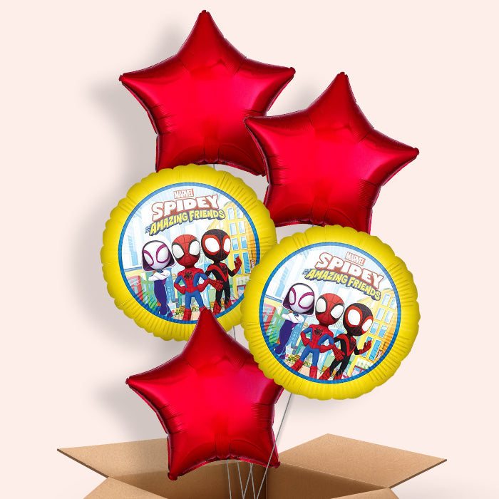 Spidey & His Amazing Friends Inflated Balloon in a Box - 5 Balloons | Party Save Smile