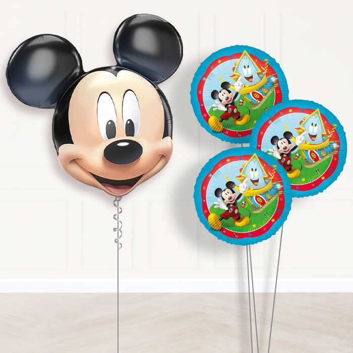 Mickey Mouse Head Balloon Bouquet Delivery | Giant Balloon + 3 Themed Balloons | Party Save Smile