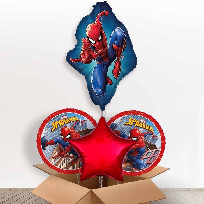 Ultimate Spiderman Giant Helium Balloon in a Box | Giant Balloon + 2 Themed Balloons + 1 Plain Balloon | Party Save Smile