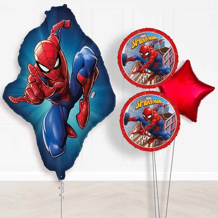 Ultimate Spiderman Balloon Bouquet Delivery | Giant Balloon + 2 Themed Balloons + 1 Plain Balloon | Party Save Smile