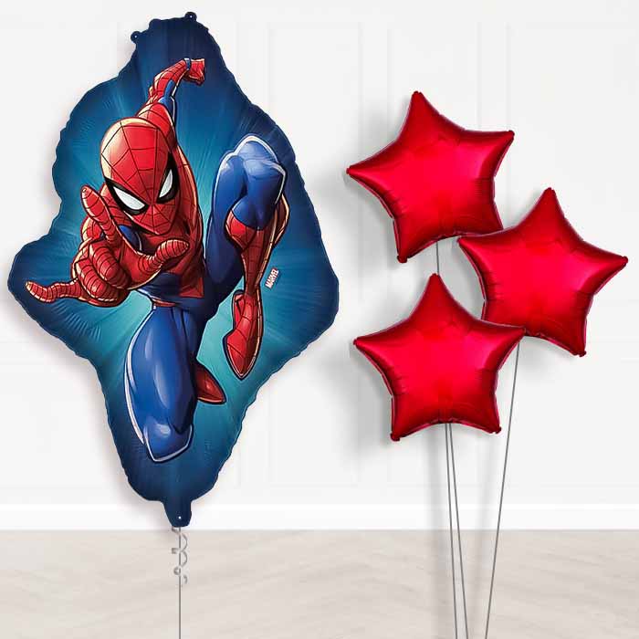 Ultimate Spiderman Balloon Bouquet Delivery | Giant Balloon + 3 Plain Balloons | Party Save Smile