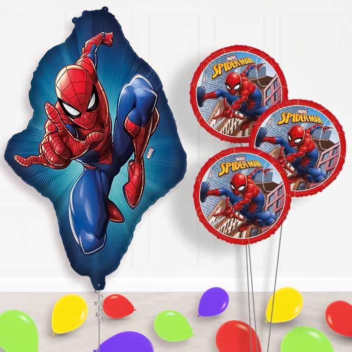 Ultimate Spiderman Balloon Bouquet Delivery | Giant Balloon + 3 Themed Balloons + Mini Balloons | Party Save Smile