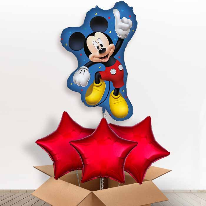 Mickey Mouse Jumping Giant Helium Balloon in a Box | Giant Balloon + 3 Plain Balloons | Party Save Smile