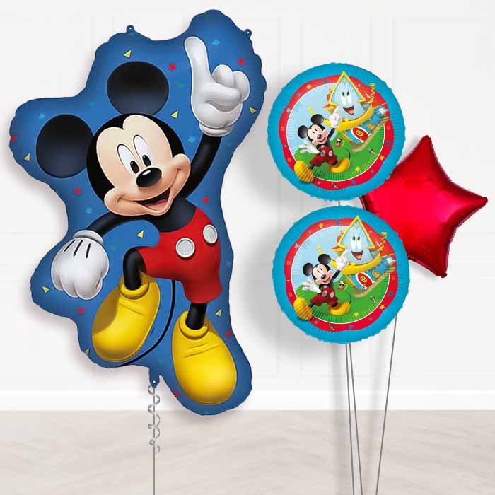 Mickey Mouse Jumping Balloon Bouquet Delivery | Giant Balloon + 2 Themed Balloons + 1 Plain Balloon | Party Save Smile
