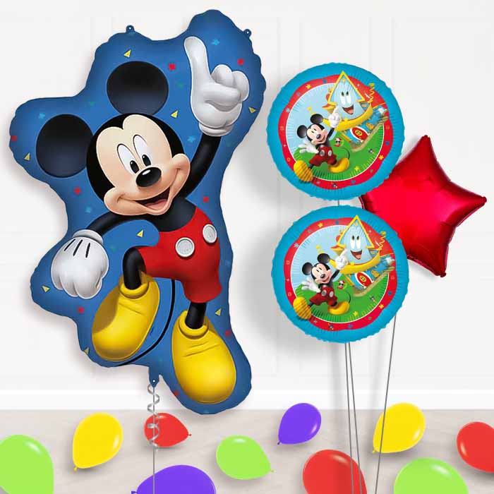 Mickey Mouse Jumping Balloon Bouquet Delivery | Giant Balloon + 2 Themed Balloons + 1 Plain Balloon + Mini Balloons