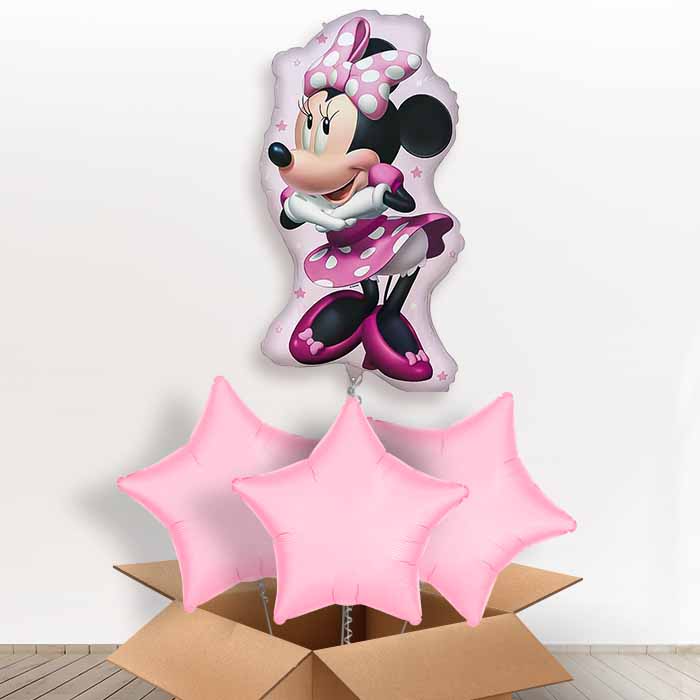 Minnie Mouse Giant Helium Balloon in a Box | Giant Balloon + 3 Plain Balloons | Party Save Smile