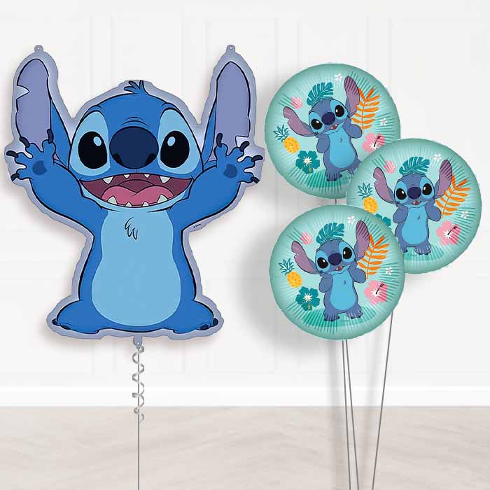 Stitch Balloon Bouquet Delivery | Giant Balloon + 3 Themed Balloons | Party Save Smile