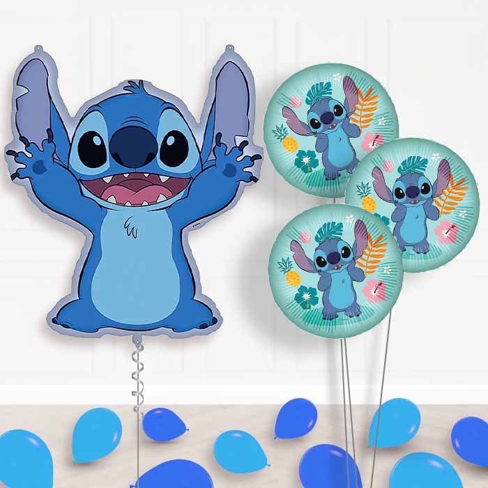 Stitch Balloon Bouquet Delivery | Giant Balloon + 3 Themed Balloons + Mini Balloons | Party Save Smile