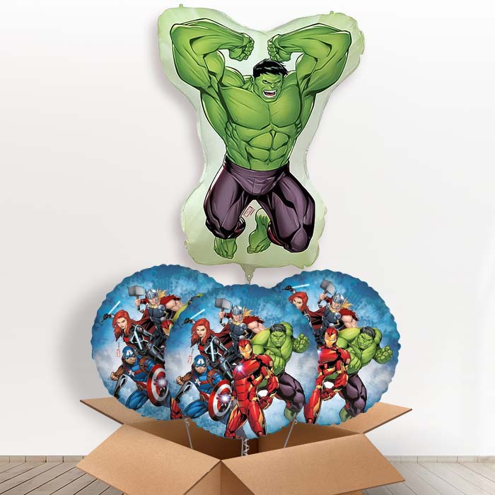 Incredible Hulk Giant Helium Balloon in a Box | Giant Balloon + 3 Themed Balloons | Party Save Smile