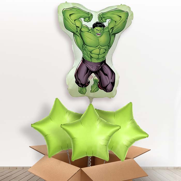 Incredible Hulk Giant Helium Balloon in a Box | Giant Balloon + 3 Plain Balloons | Party Save Smile