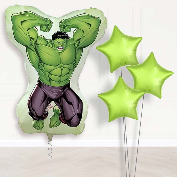 Incredible Hulk Balloon Bouquet Delivery | Giant Balloon + 3 Plain Balloons | Party Save Smile