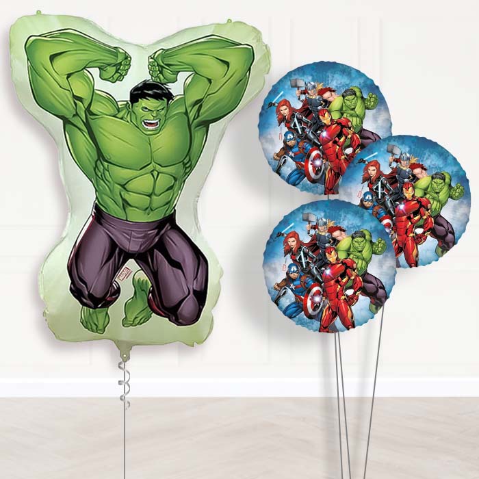Incredible Hulk Balloon Bouquet Delivery | Giant Balloon + 3 Themed Balloons | Party Save Smile