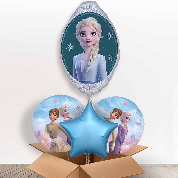 Frozen Elsa Giant Helium Balloon in a Box | Giant Balloon + 2 Themed Balloons + 1 Plain Balloon | Party Save Smile