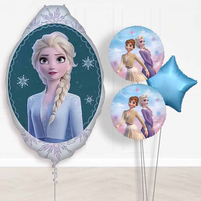 Frozen Elsa Balloon Bouquet Delivery | Giant Balloon + 2 Themed Balloons + 1 Plain Balloon | Party Save Smile