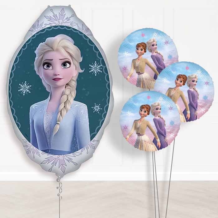 Frozen Elsa Balloon Bouquet Delivery | Giant Balloon + 3 Themed Balloons | Party Save Smile