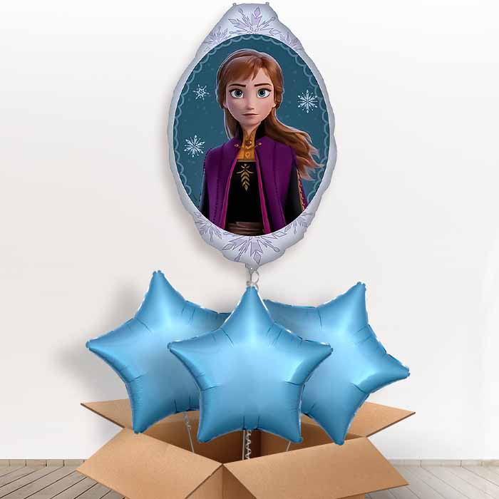 Frozen Anna Giant Helium Balloon in a Box | Giant Balloon + 3 Plain Balloons | Party Save Smile