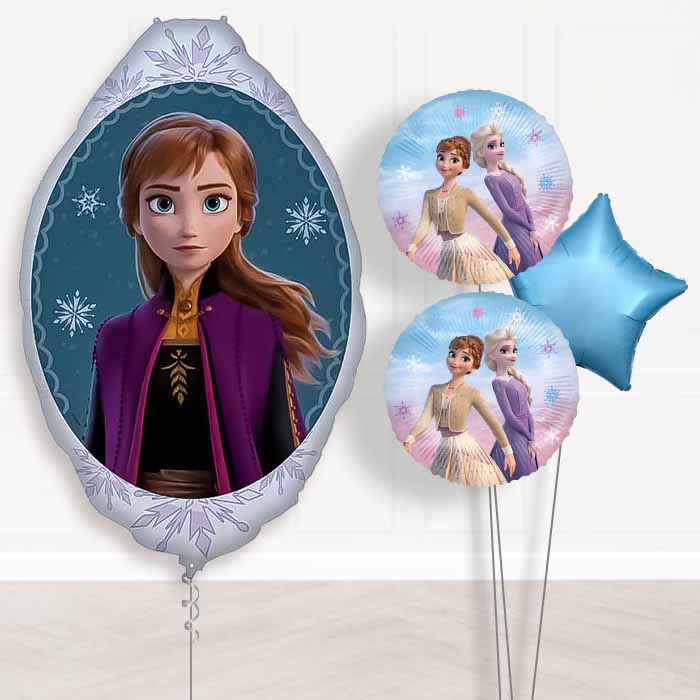 Frozen Anna Balloon Bouquet Delivery | Giant Balloon + 2 Themed Balloons + 1 Plain Balloon | Party Save Smile