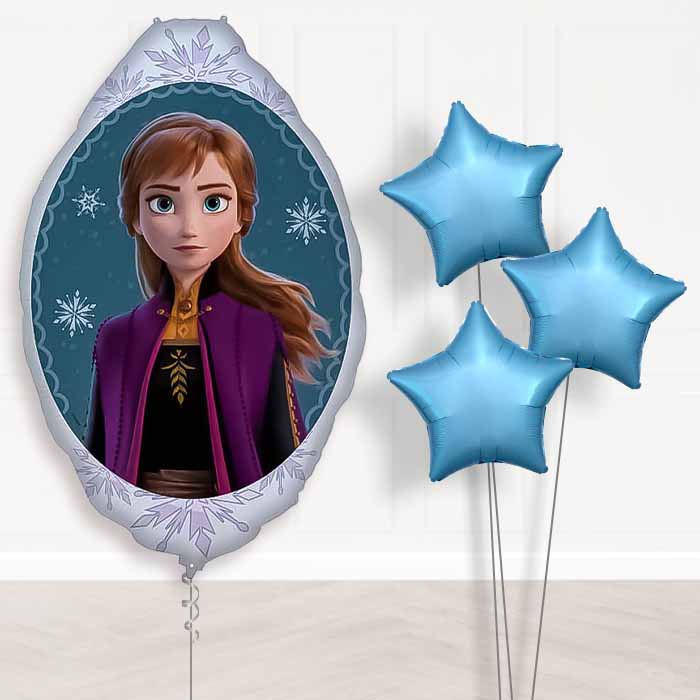 Frozen Anna Balloon Bouquet Delivery | Giant Balloon + 3 Plain Balloons | Party Save Smile