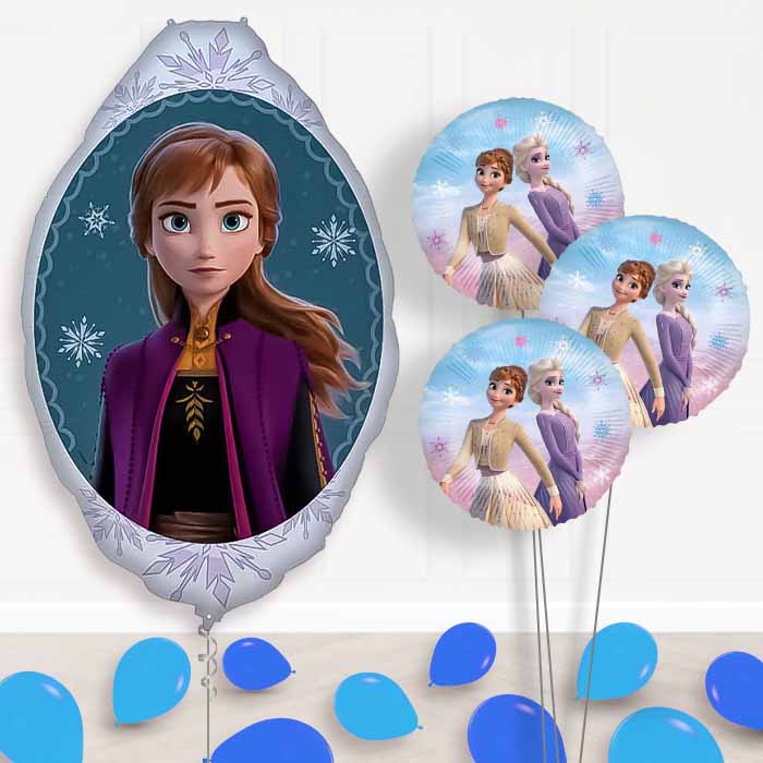 Frozen Anna Balloon Bouquet Delivery | Giant Balloon + 3 Themed Balloons + Mini Balloons | Party Save Smile