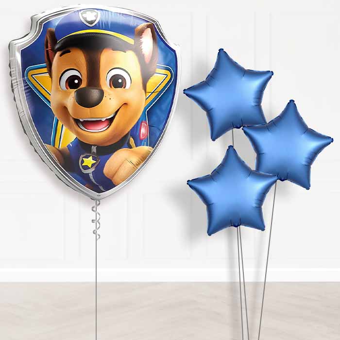Chase Paw Patrol Balloon Bouquet Delivery | Giant Balloon + 3 Plain Balloons | Party Save Smile