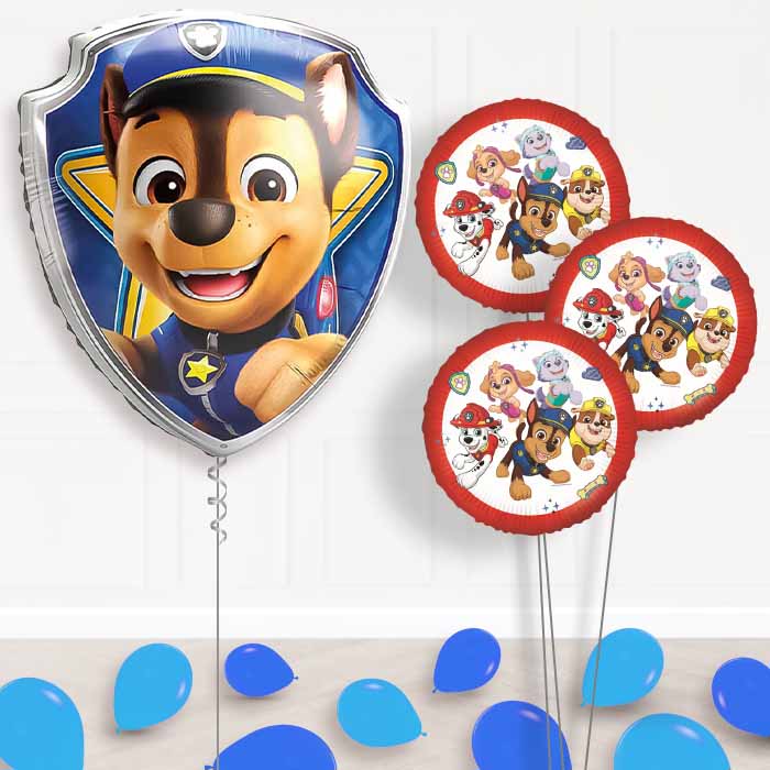 Chase Paw Patrol Balloon Bouquet Delivery | Giant Balloon + 3 Themed Balloons + Mini Balloons | Party Save Smile
