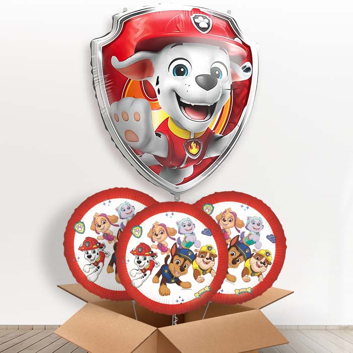 Marshall Paw Patrol Giant Helium Balloon in a Box | Giant Balloon + 3 Themed Balloons | Party Save Smile