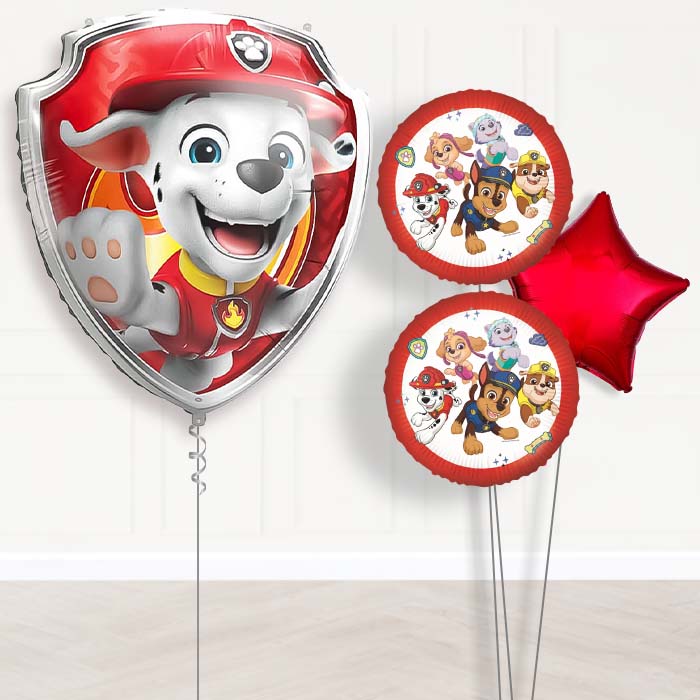Marshall Paw Patrol Balloon Bouquet Delivery | Giant Balloon + 2 Themed Balloons + 1 Plain Balloon | Party Save Smile